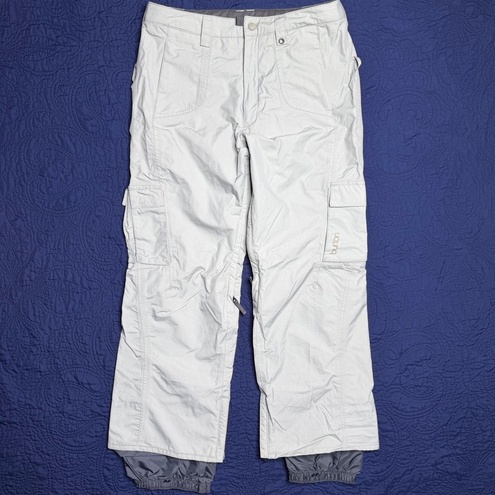 Burton Womens Snowboard Pants Light Gray Cargo Ski Snow Small Mesh Lined Vents